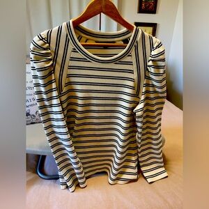 Veronica Beard Delano Striped Top L